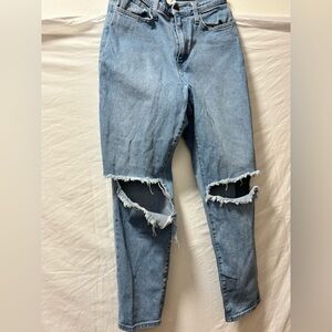 Vibrant Light Blue Denim boyfriend fit jeans